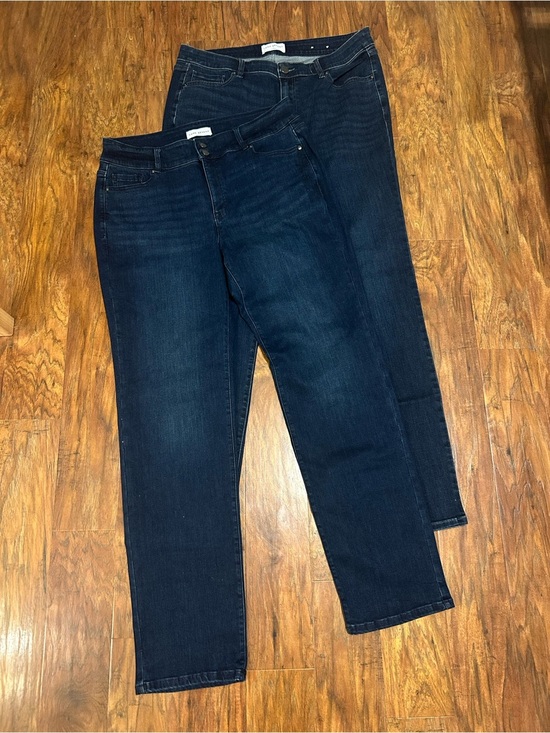 Lane Bryant Denim - Lane Bryant Dark Blue Straight-Leg Jeans - Classic Denim Pair of Two Size 18L